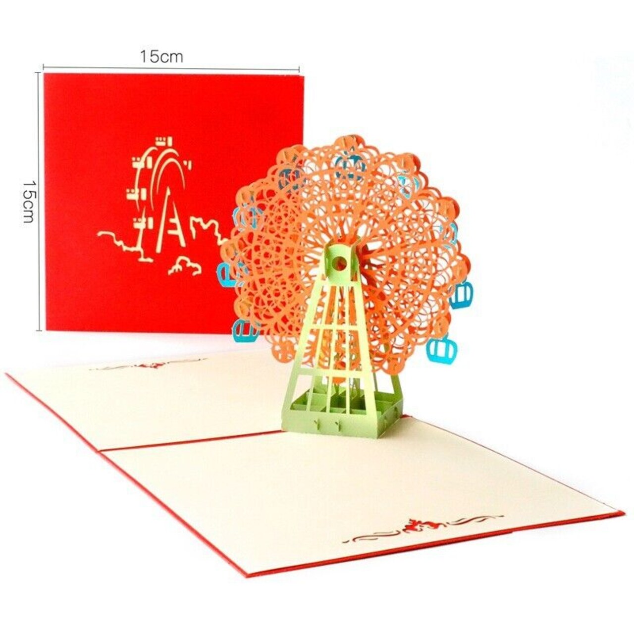 Kitcheniva Thanksgiving Christmas Ferris Wheel Pop Up Greeting 3D Card Gift